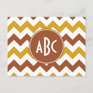 Sienna en Guldenroede Zigzag Monogram Briefkaart