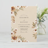 Sienna Ethereal Bloom Wedding Kaart (Staand voorkant)
