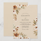 Sienna Ethereal Bloom Wedding Kaart (Voorkant / Achterkant)