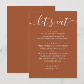 Sienna Fall Wedding | Terracotta Reception Dinner Menu (Voorkant / Achterkant)