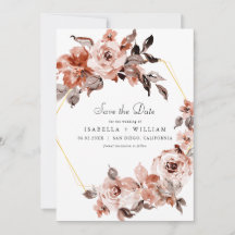 Sienna Floral and Gold Lijst Save the Date