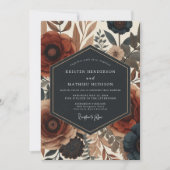 Sienna Floral Autumn Elegance Wedding Kaart (Voorkant)