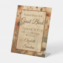 Sienna Floral Please Sign Our Guestbook Sign Reclamebord Met Voetstuk