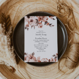 Sienna Floral Wedding Invitation Kaart