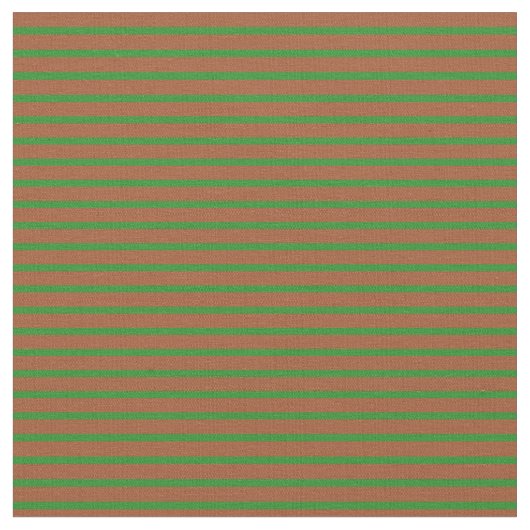 Sienna & Forest Green Lined/Striped Pattern Stof (Close Up)
