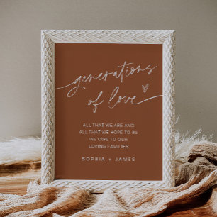 SIENNA Generaties Van Liefde Trouwbord Poster