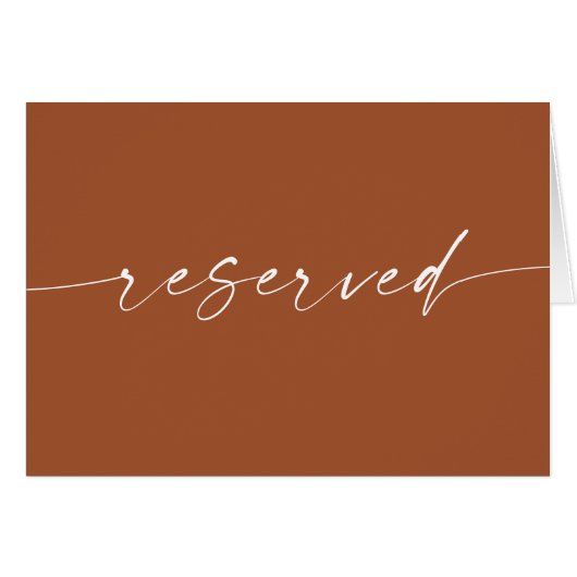 Sienna gereserveerd bord | Aardse rustieke herfstt (Voorkant Horizontaal)