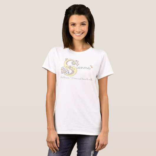 Sienna girl S naam: monogram t-shirt (Voorkant volledig)