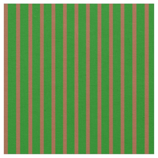 Sienna & Green Colored Striped Pattern Stof (Close Up)