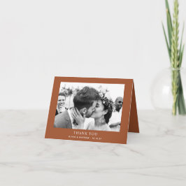 Sienna-herfstbruiloft | Warme terracotta foto gevo Bedankkaart