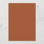 Sienna-herfsttrouw | Terracotta ontvangstdiner Menu (Achterkant)