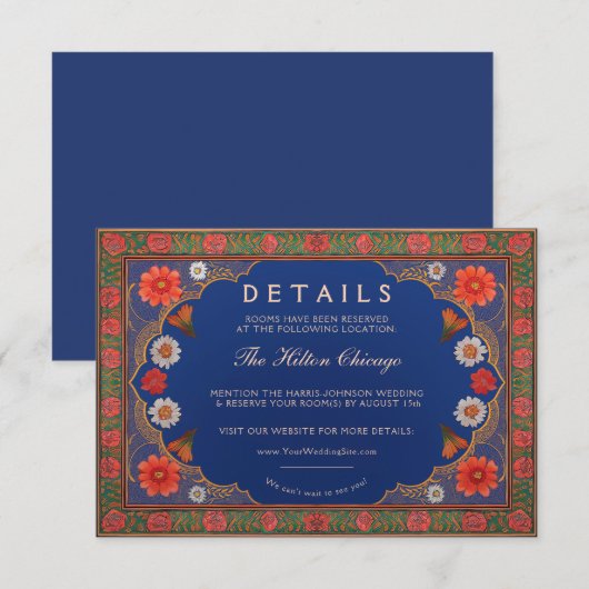 SIENNA I: Kaart voor huwelijksdetails (Voorkant / Achterkant)