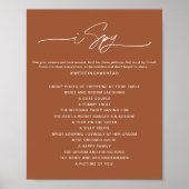 SIENNA I Spy Wedding Hashtag Sign Poster (Voorkant)