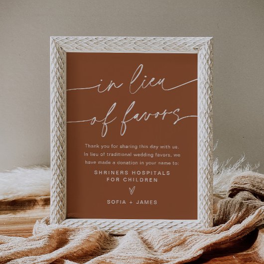 SIENNA in Lieu van de bendes - terracotta Wedding Poster
