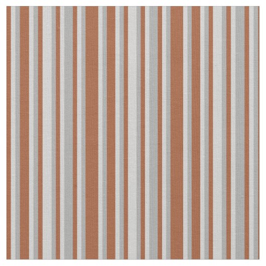 Sienna, Light Grey & Dark Grey Lines Stof (Close Up)