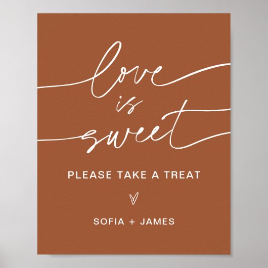 SIENNA Love is Sweet Sign - Terracotta Poster (Voorkant)