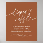 SIENNA Luier Raffle Baby shower Spel Sign Poster (Voorkant)
