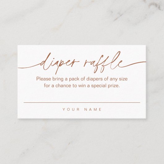 SIENNA Luier Raffle Ticket Kaart (Voorkant)