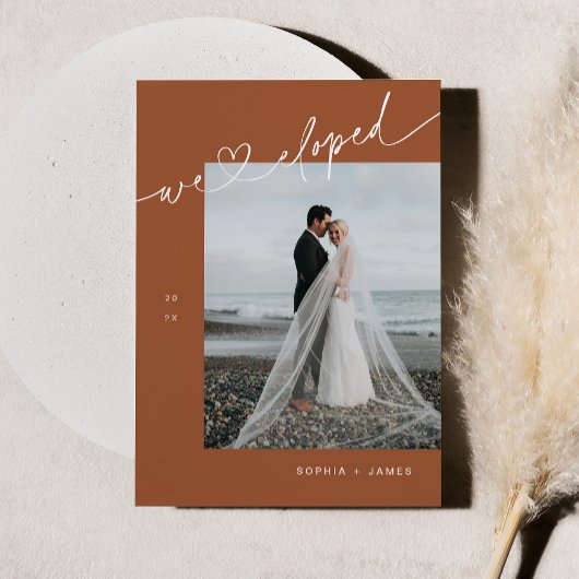 SIENNA Minimalistische Hart Elopement Aankondiging