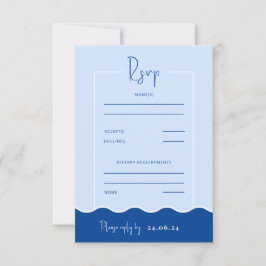 SIENNA Modern Blue Destination RSVP Response Kaart