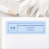SIENNA Modern Blue Wave RSVP Return Address Label (Insitu)