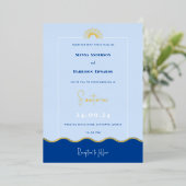 SIENNA Modern Destination Gold Foil Invitation Folie Uitnodiging (Staand Voorkant)