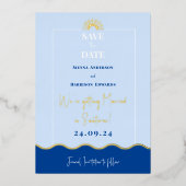 SIENNA Modern Destination Gold Foil Save the Date Folie Uitnodiging (Voorkant)