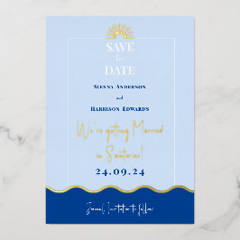 SIENNA Modern Destination Gold Foil Save the Date Folie Uitnodiging