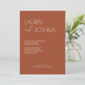 Sienna · Modern minimalistisch script bruiloft Kaart (Staand voorkant)