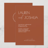 Sienna · Modern minimalistisch script bruiloft Kaart (Voorkant / Achterkant)