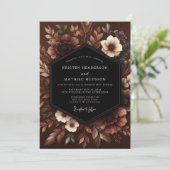 Sienna Moody Bloom Bruiloft Kaart (Staand voorkant)