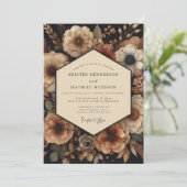 Sienna Moody Botanische Romantische Bruiloft Kaart (Staand voorkant)