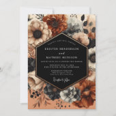 Sienna Moody Floral Romance Bruiloft Kaart (Voorkant)