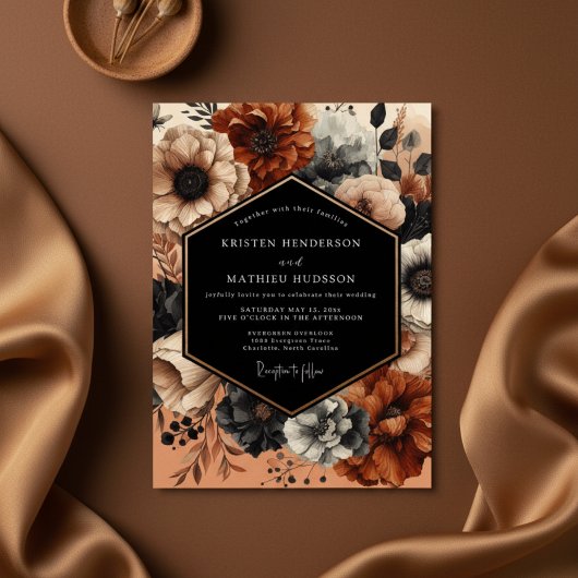 Sienna Moody Floral Romance Bruiloft Kaart