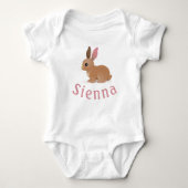 Sienna Naam Custom Bunny Nursery Meisjes Naam onth Romper (Voorkant)