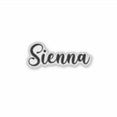 Sienna Naam - Handgeschreven kalligrafie Sticker (Voorkant)