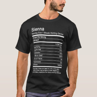 Sienna Naam Voedingsfeiten T-shirt