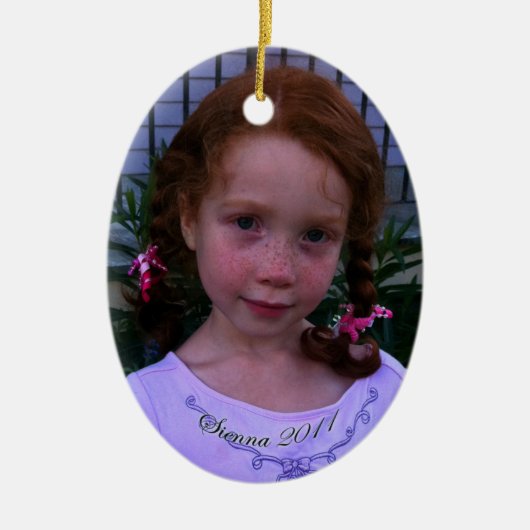 Sienna Oval Keramisch Ornament (Voorkant)