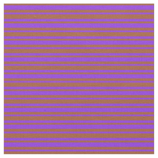 Sienna & Paars gekleurd Striped Pattern Stof (Close Up)