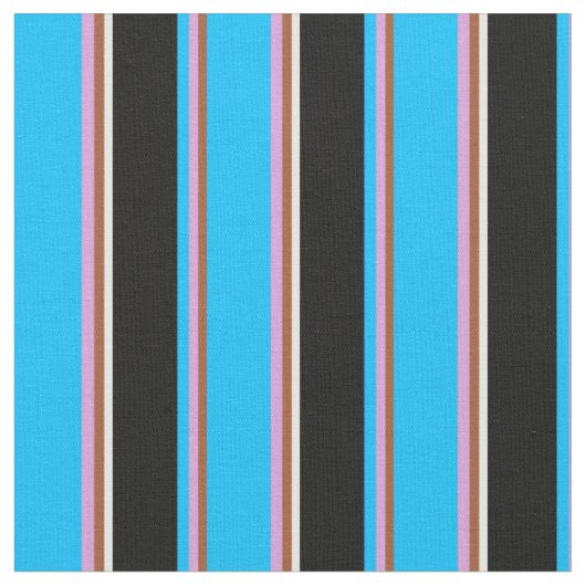 Sienna, Plum, Deep Sky Blue, Black & White gekleur Stof (Close Up)