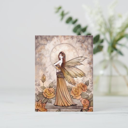 Sienna Roos Fairy Briefkaart (Staand voorkant)