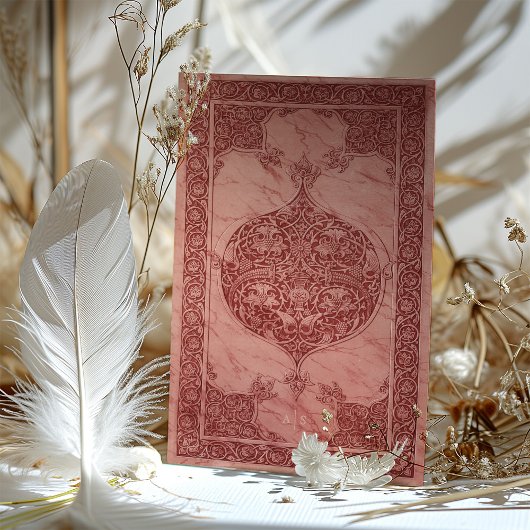 Sienna Ruby Rode Kant Traditionele Moslim Bruiloft Kaart