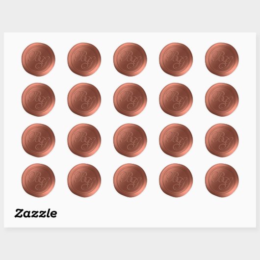 Sienna Rust Calligraphy Monogram Wax Seal Stickers (Vel)