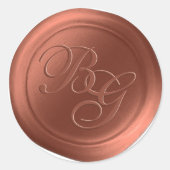 Sienna Rust Calligraphy Monogram Wax Seal Stickers (Voorkant)