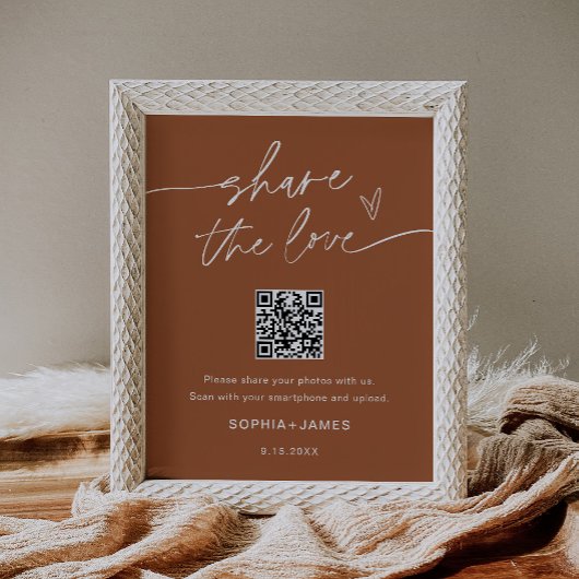 SIENNA Share the Love Trouwfoto QR-code Poster