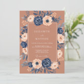 Sienna Statige Oogst Bruiloft Kaart (Staand voorkant)