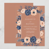 Sienna Statige Oogst Bruiloft Kaart (Voorkant / Achterkant)