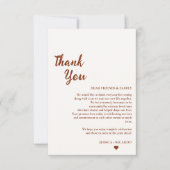 Sienna Trouwtafel Dank u kaart (Voorkant)