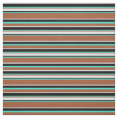 Sienna, Turquoise, Black en Lavender Stripes Stof (Swatch)