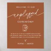 SIENNA Unplugged Ceremony Wedding Sign Terracotta Poster (Voorkant)